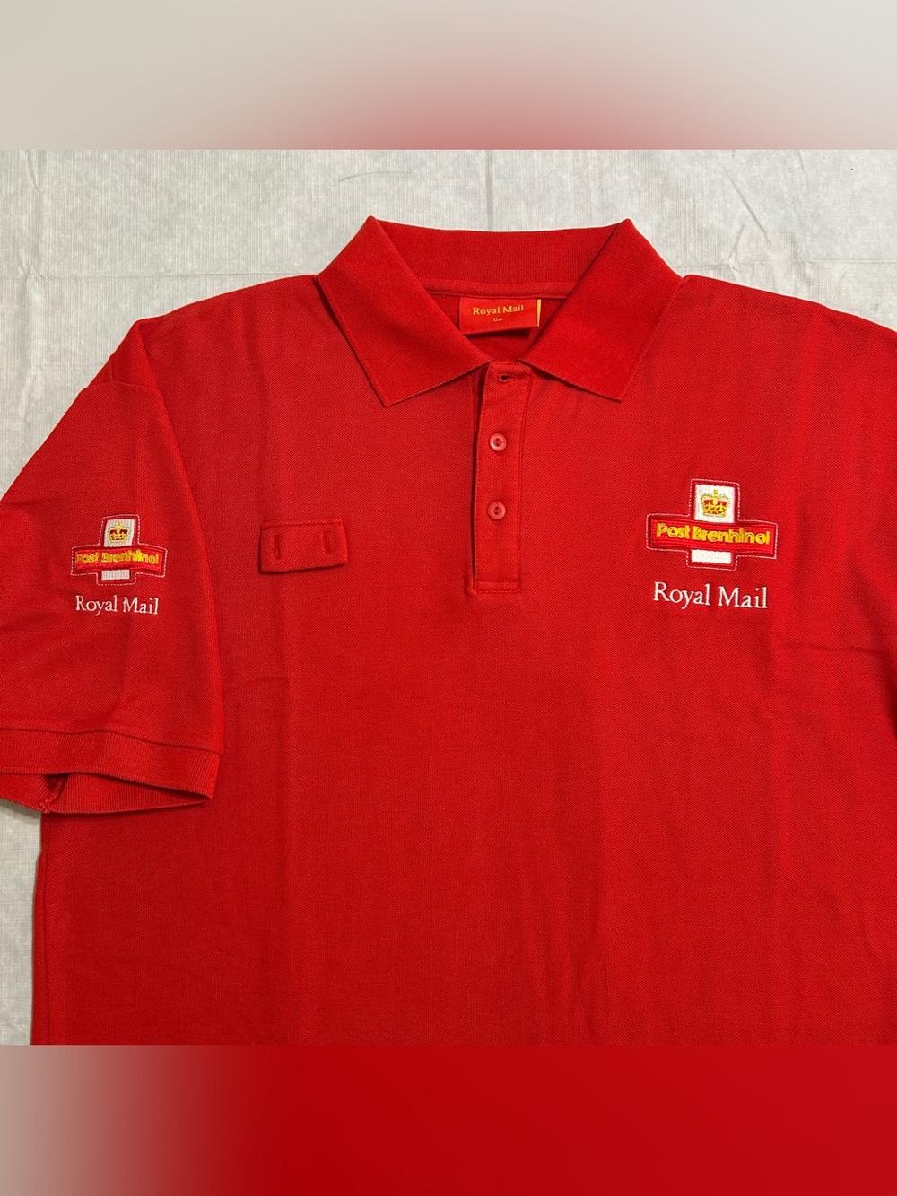 Royal Mail Post Brenhinol Polo Shirt Men’s L Red Cotton